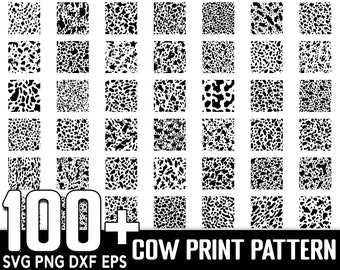 100+ Cow Print Seamless Pattern SVG Bundle, Instant Digital Download, PNG, SVG Cut Files