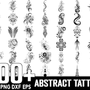 Más de 100 paquetes SVG de tatuajes abstractos, descarga digital instantánea, PNG, archivos de corte SVG