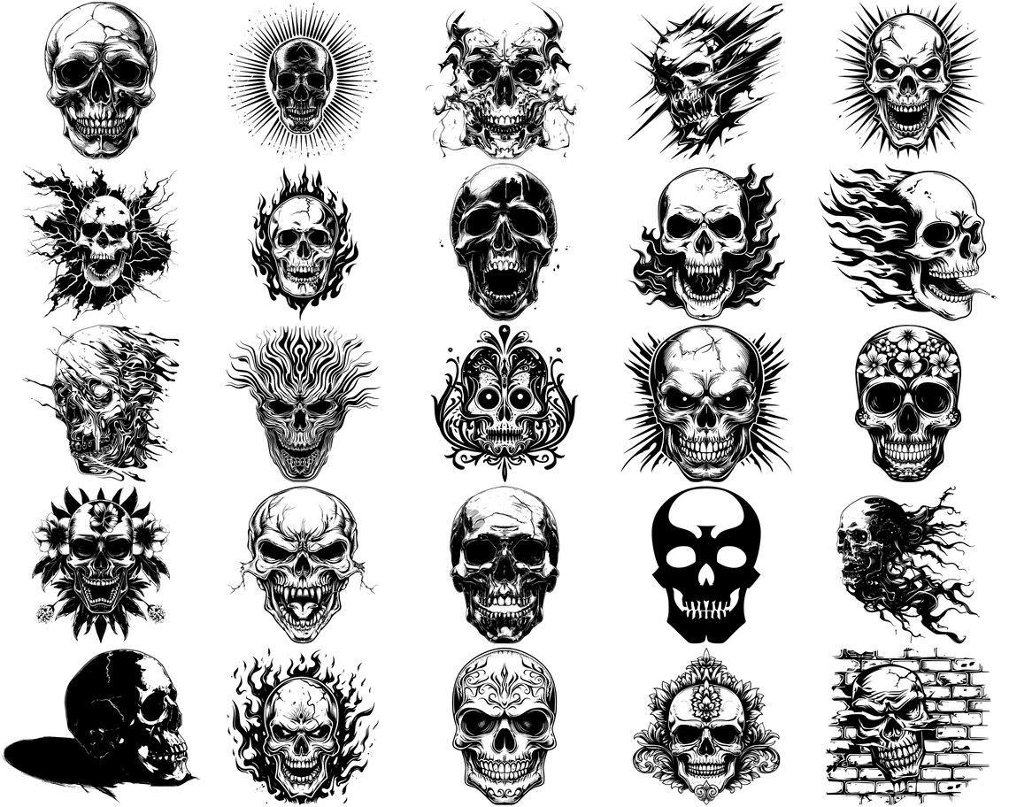 100+ Angry Skull SVG Bundle, Instant Digital Download, PNG, SVG Cut ...