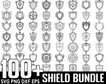 Shield SVG-paket, direkt digital nedladdning, PNG, SVG-klippfiler