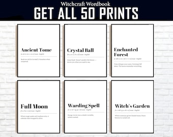 Witchcraft Wordbook Prints: 50 Funny Spell & Potion Definitions (Digital Download)