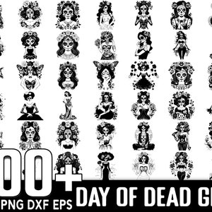 Plus de 100 jours des morts Girl SVG Bundle, Téléchargement numérique instantané, PNG, SVG Cut Files