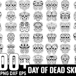 100+ Day of the dead Skulls SVG Bundle, Instant Digital Download, PNG, SVG Cut Files