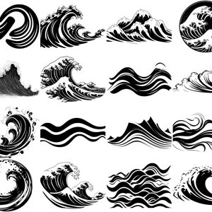 100+ Water Waves SVG Bundle, Instant Digital Download, PNG, SVG Cut Files