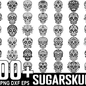 100+ Sugar Skull, Instant Digital Download, PNG, SVG Cut Files