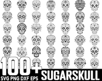 100+ suikerschedel, directe digitale download, png-, png-, gesneden SVG-bestanden