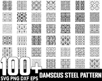 100+ Damascus Steel Seamless SVG Bundle, Instant Digital Download, PNG, SVG Cut Files