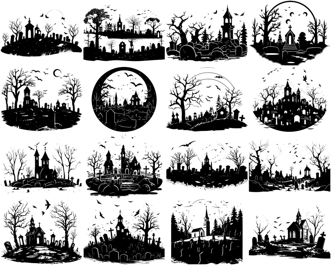 100+ Graveyard SVG Bundle, Instant Digital Download, PNG, SVG Cut Files ...