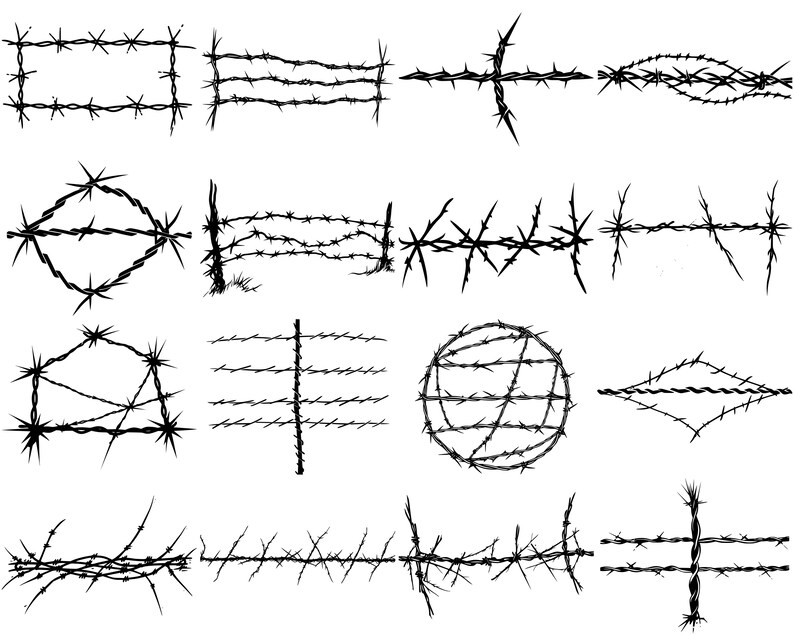 100+ Barbed Wire SVG Bundle, Instant Digital Download, PNG, SVG Cut ...
