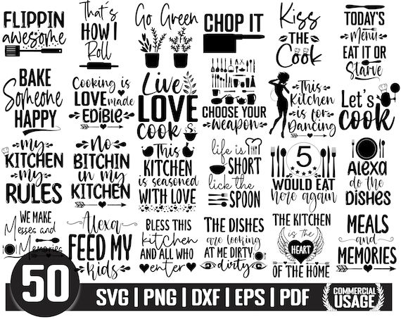 Kitchen Svg Bundle Kitchen Cut File Baking Svg Cooking Svg - Etsy