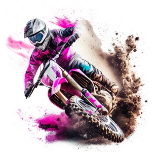 Pink Motocross, High Quality Dirt Bike Png Bundle, Set of 10, Instant ...