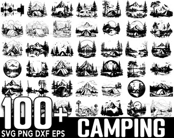 100+ Camping SVG Bundle, Instant Digital Download, PNG, SVG Cut Files
