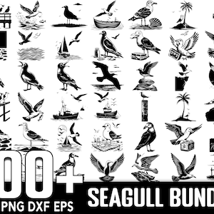 Oltre 100 bundle in formato SVG Seagull, download digitale istantaneo, PNG, file di taglio SVG