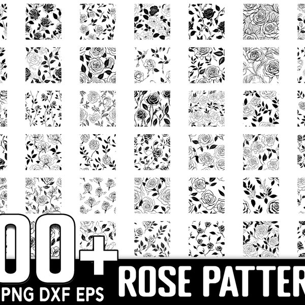 100+ Rose pattern Seamless Pattern SVG Bundle, Instant Digital Download, PNG, SVG Cut Files