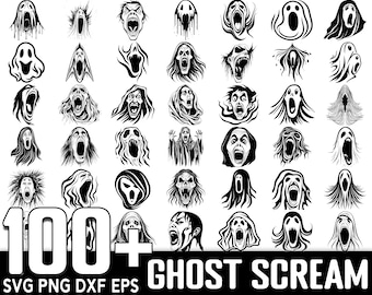 100+ Ghost Scream SVG Bundle, Instant Digital Download, PNG, SVG Cut Files