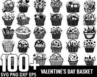 100+ Valentine's Day Basket SVG Bundle, Instant Digital Download, PNG, SVG Cut Files