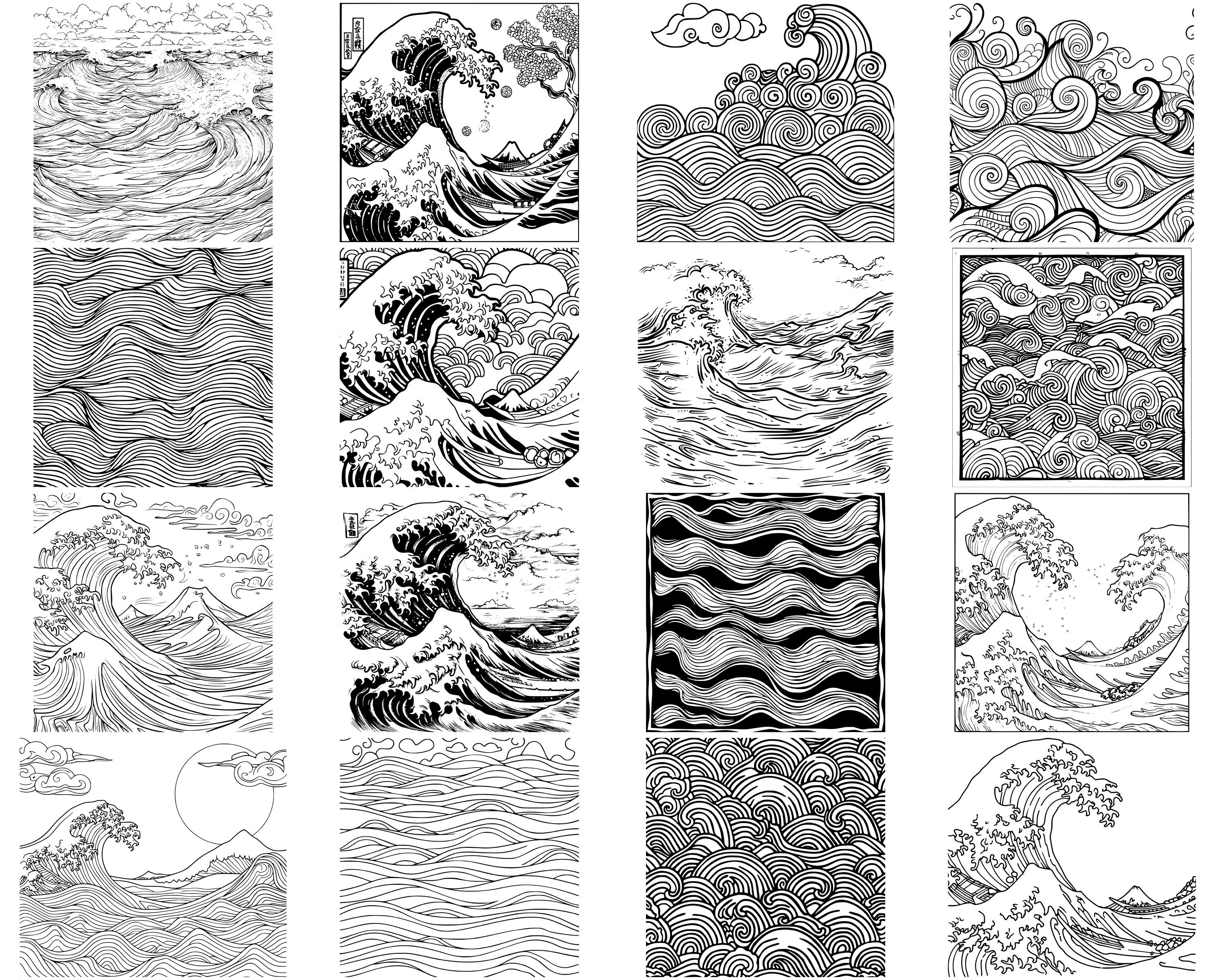 Wave SVG Bundle,instant Digital Download, PNG, SVG Cut Files - Etsy
