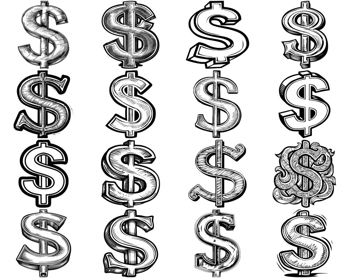 100+ Dollar Sign SVG Bundle, Instant Digital Download, PNG, SVG Cut ...