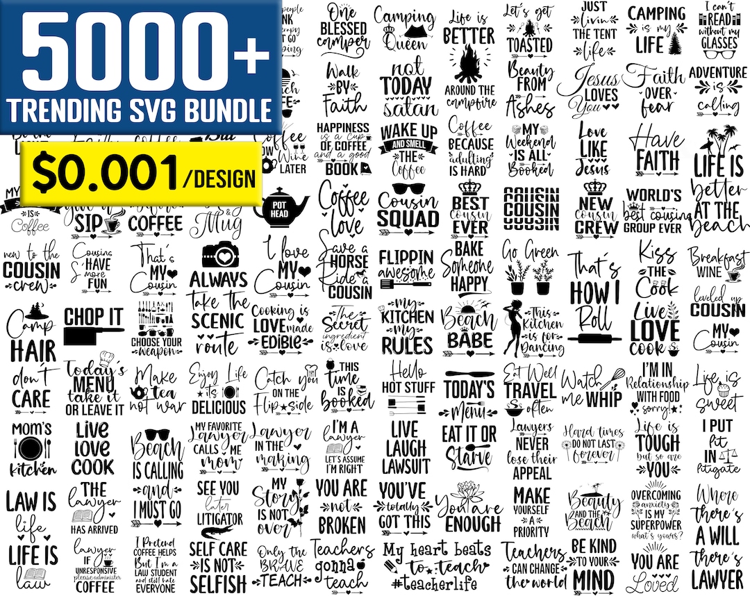 5000+ SVG Designs Mega Bundle: Commercial Use Graphics (digital ...