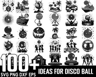 100+ Disco Ball SVG bundle, Instant Digital Download, PNG, SVG Cut Files