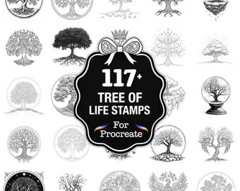 109+ Tree of Life Procreate Stamps, Tree Brushes for Procreate, Instant Digital Download