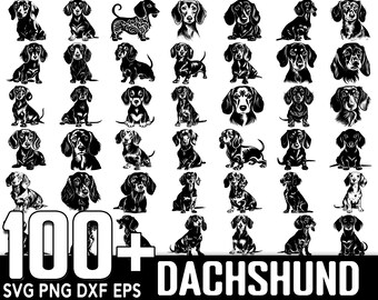 100+ Dachshund Dog SVG Bundle, Instant Digital Download, PNG, SVG Cut Files