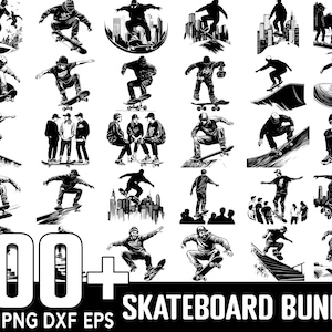 100+ Skateboard SVG Bundle, Instant Digital Download, PNG, SVG Cut Files