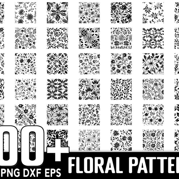 100+ Blumen Musterdesign SVG Bundle, sofortiger digitaler Download, PNG, SVG-Schnittdateien