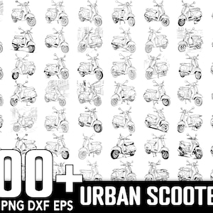 Scooter SVG-Bundle, sofortiger digitaler Download, PNG, SVG-Schnittdateien