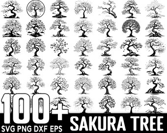100+ Sakura Tree SVG Bundle, Instant Digital Download, PNG, SVG Cut Files