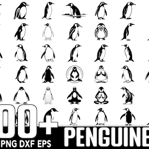 Paquete SVG de más de 100 pingüinos, descarga digital instantánea, PNG, archivos de corte SVG