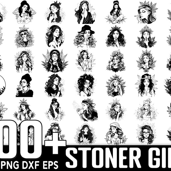 100+ Weed Stoner Girl SVG Bundle, Instant Digital Download, PNG, SVG Cut Files