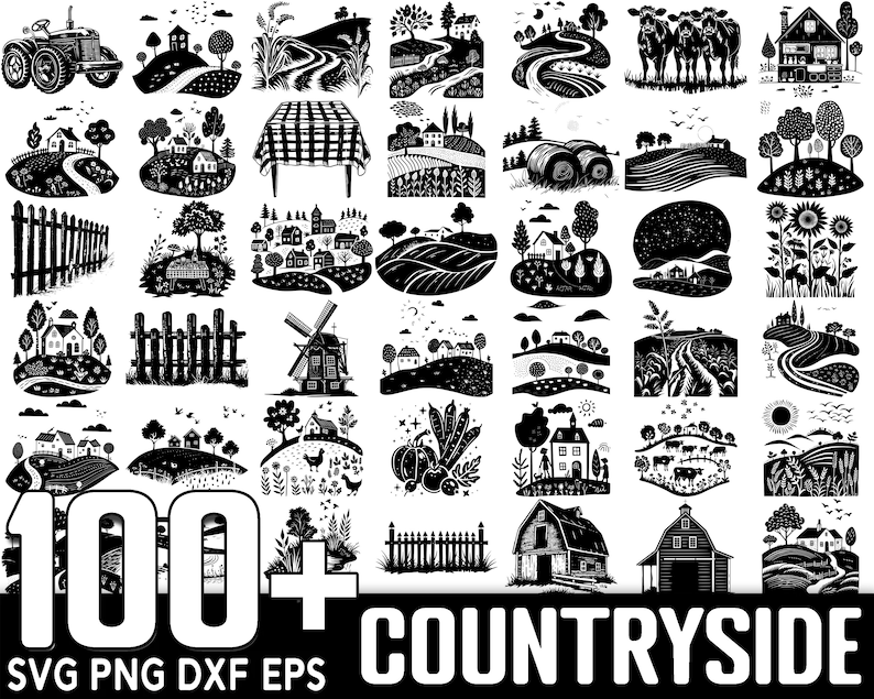 Svg Rural Area 100+ Countryside Charm SVG Bundle, Instant Digital Download, PNG, SVG ...