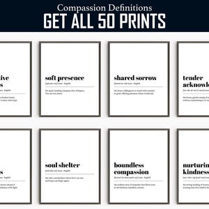 Compassion Definition Prints: Funny Uplifting Kindness Wall Art (Digital Download)