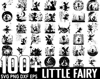 100+ Little Fairy SVG Bundle, Instant Digital Download, PNG, SVG Cut Files