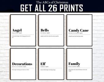 Funny Christmas Alphabet Prints: Sarcastic Holiday Decor (Digital Download)
