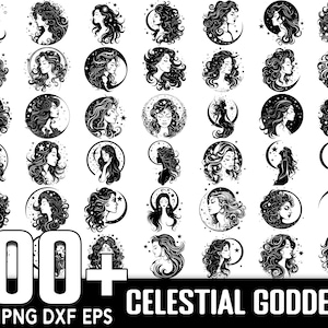 100+ Celestial Goddess SVG Bundle, Instant Digital Download, PNG, SVG Cut Files