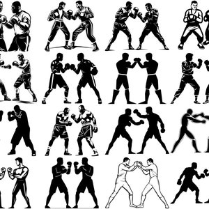 100+ Boxing Players SVG Bundle, Instant Digital Download, PNG, SVG Cut ...