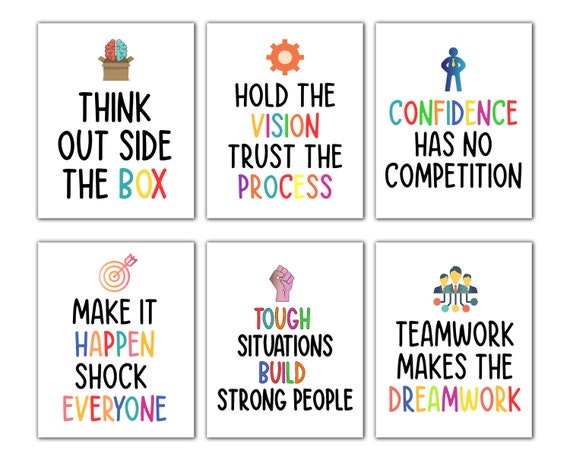 Set of 6 Office Quotes Printable Office Quotes Office Wall | Etsy