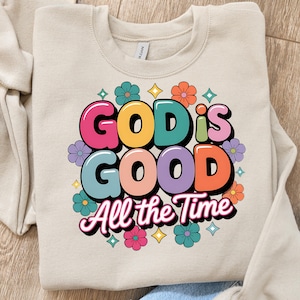 God Is Good PNG: Retro Christian Sublimation Design (Instant Download)