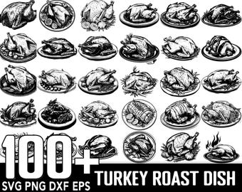 100+ Turkey Roast Dish SVG bundle, Instant Digital Download, PNG, SVG Cut Files