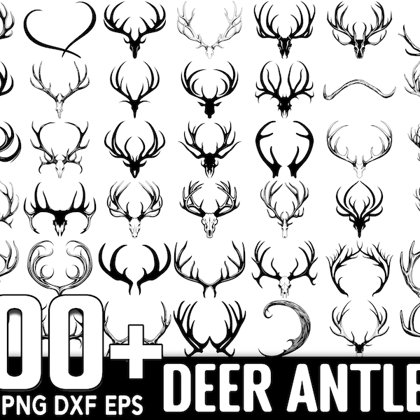 100+ Deer Antler SVG Bundle, Instant Digital Download, PNG, SVG Cut Files