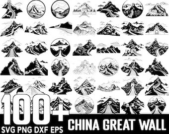 100+ China Great Wall SVG Bundle,Instant Digital Download, PNG, SVG Cut Files
