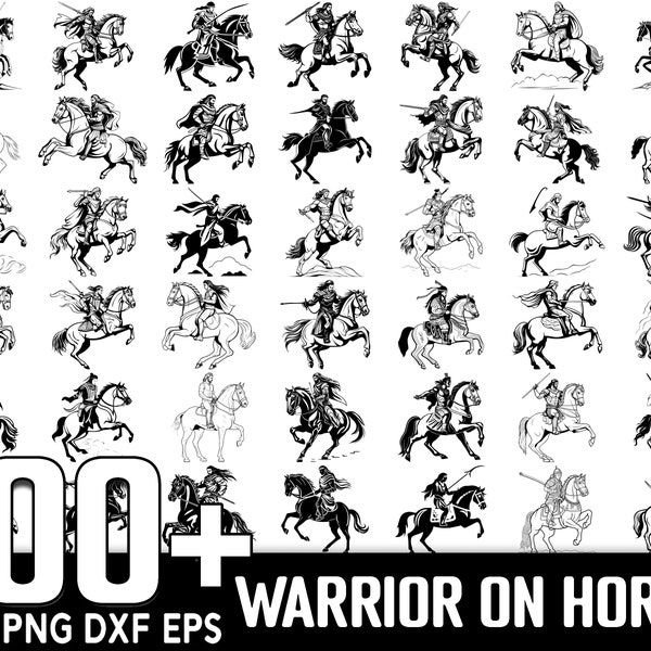 100+ Warrior on Horse SVG Bundle, Instant Digital Download, PNG, SVG Cut Files