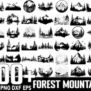 100+ Forest Mountain SVG Bundle, Instant Digital Download, PNG, SVG Cut Files