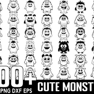 100+ Cute Monster SVG Bundle, Instant Digital Download, PNG, SVG Cut Files