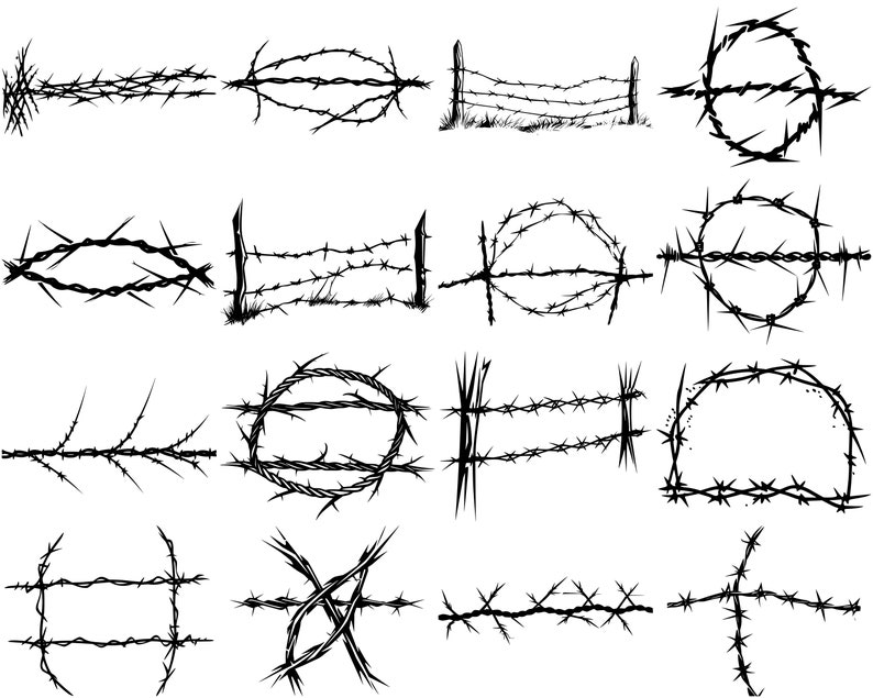 100+ Barbed Wire SVG Bundle, Instant Digital Download, PNG, SVG Cut ...