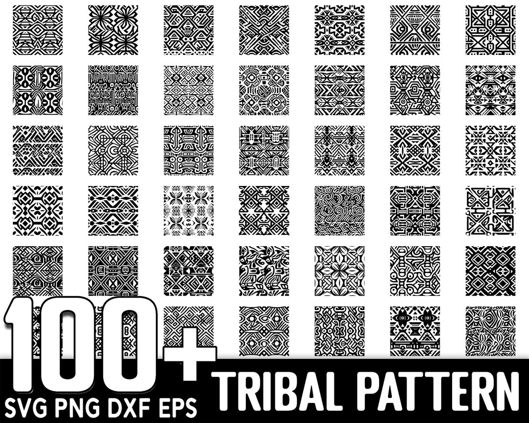 100+ Tribal Pattern Seamless Pattern SVG Bundle, Instant Digital ...
