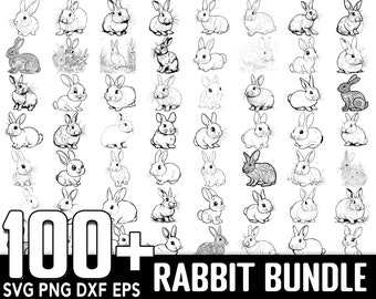 Rabbit SVG Bundle,Instant Digital Download, PNG, SVG Cut Files