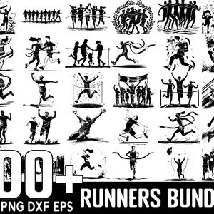 100+ lopers over de finish SVG-bundel, directe digitale download, png-, png-, gesneden SVG-bestanden